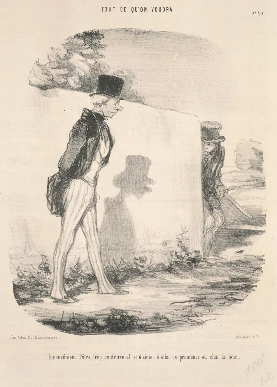 Inconvènient d'être trop sentimental ... by Honoré Daumier