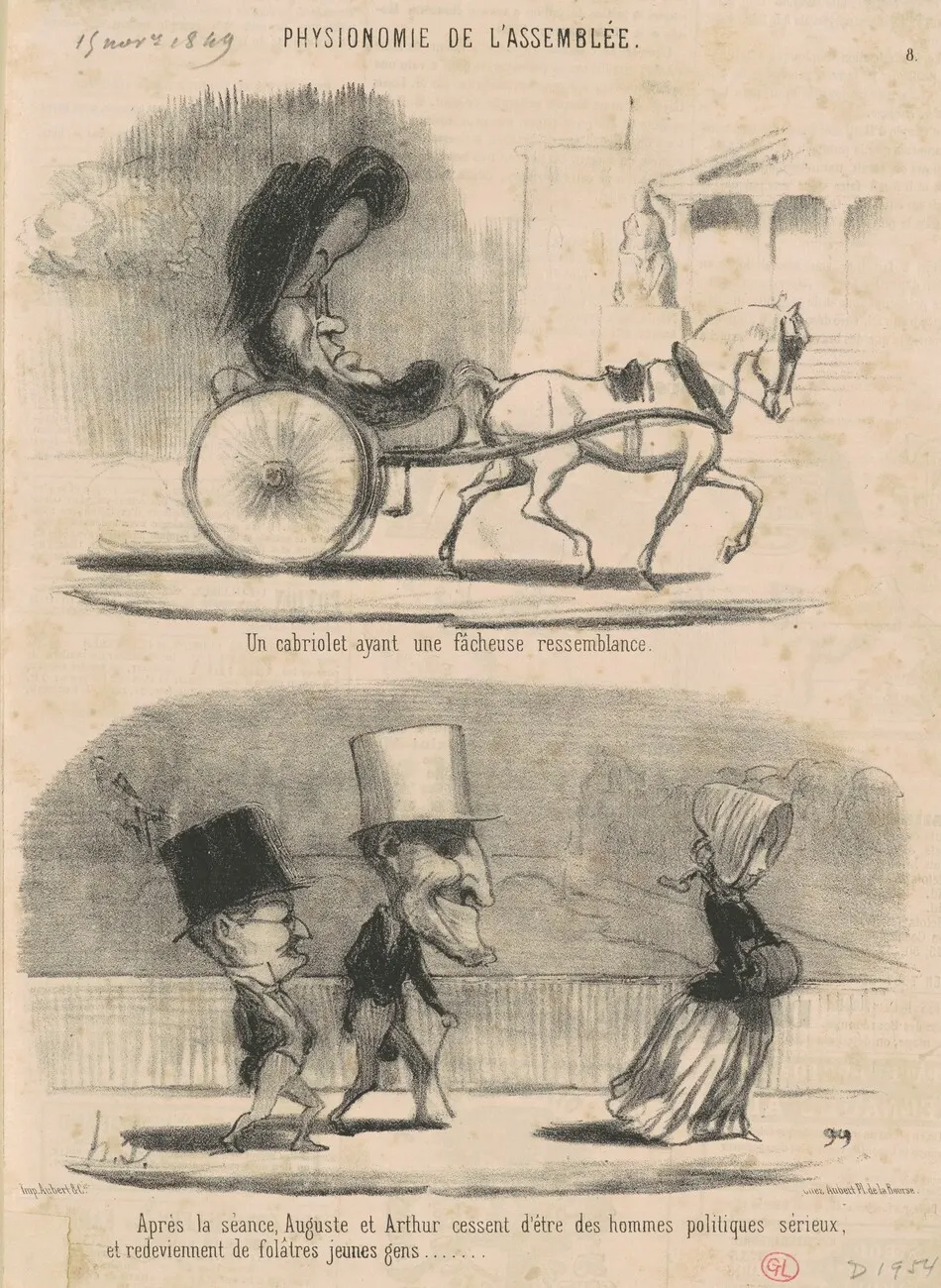 Un cabriolet ayant une facheuse ressemblance ... by Daumier, Honoré