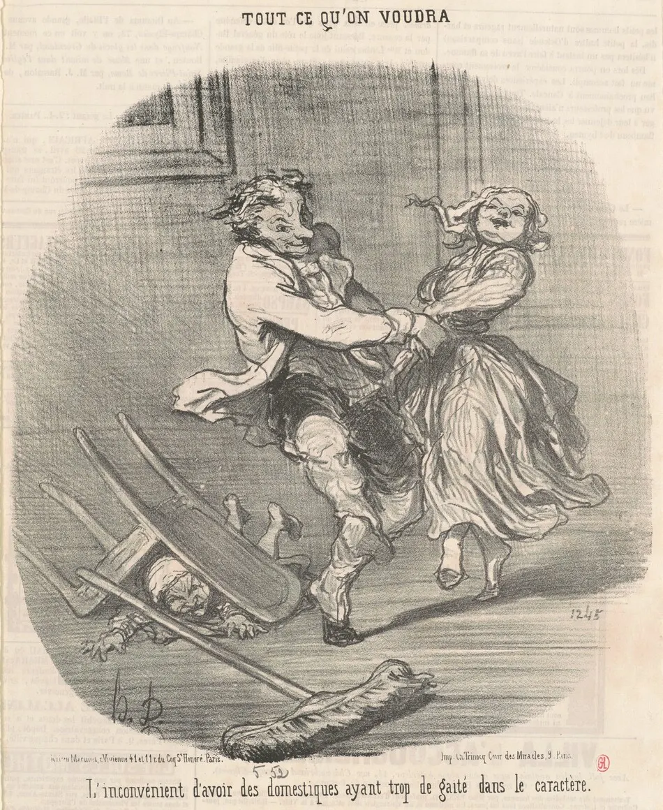 L'inconvénient d'avoir des domestiques ... by Honoré Daumier