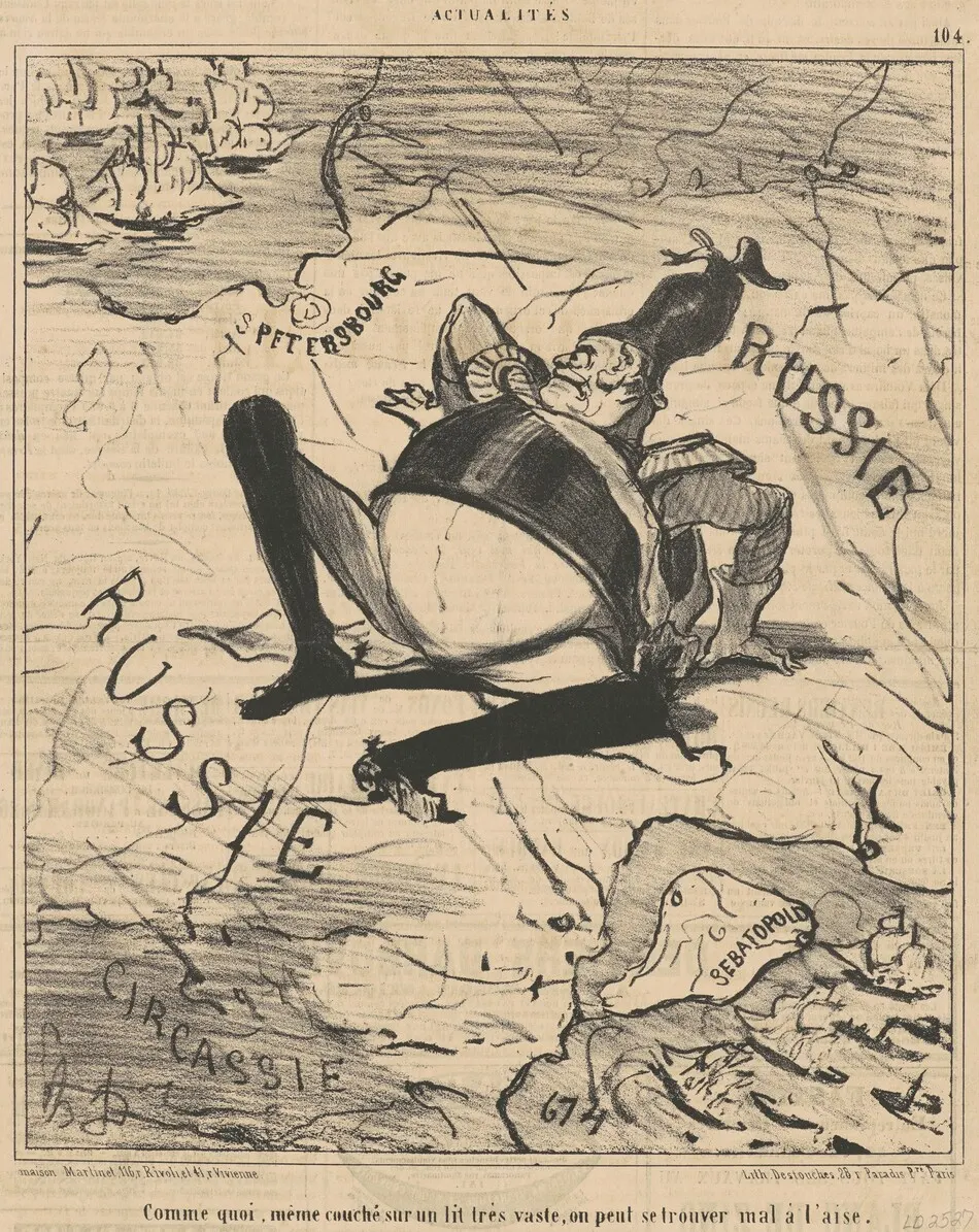 Comme quoi ... sur un lit três vaste ,,, by Honoré Daumier