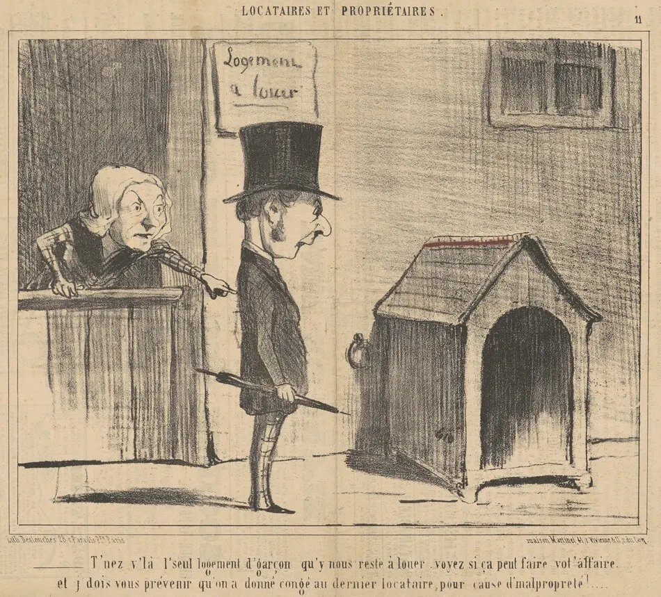 T'nez v'la l'seul logement d'garçon ... by Daumier, Honoré