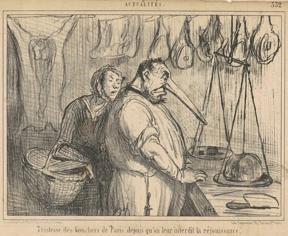 Tristesse des bouchers de Paris ... by Daumier, Honoré