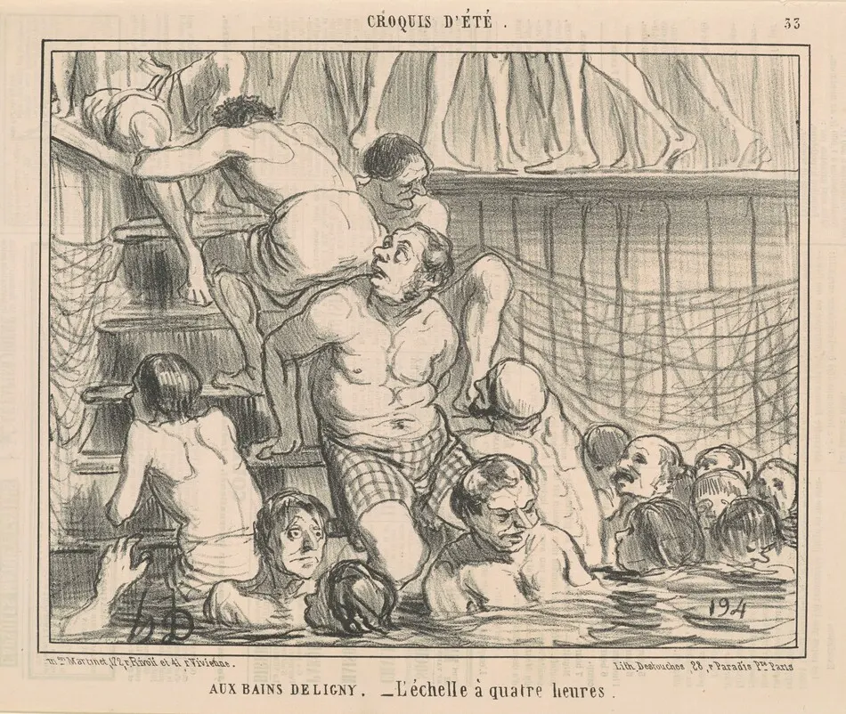 Aux bains Deligny by Honoré Daumier