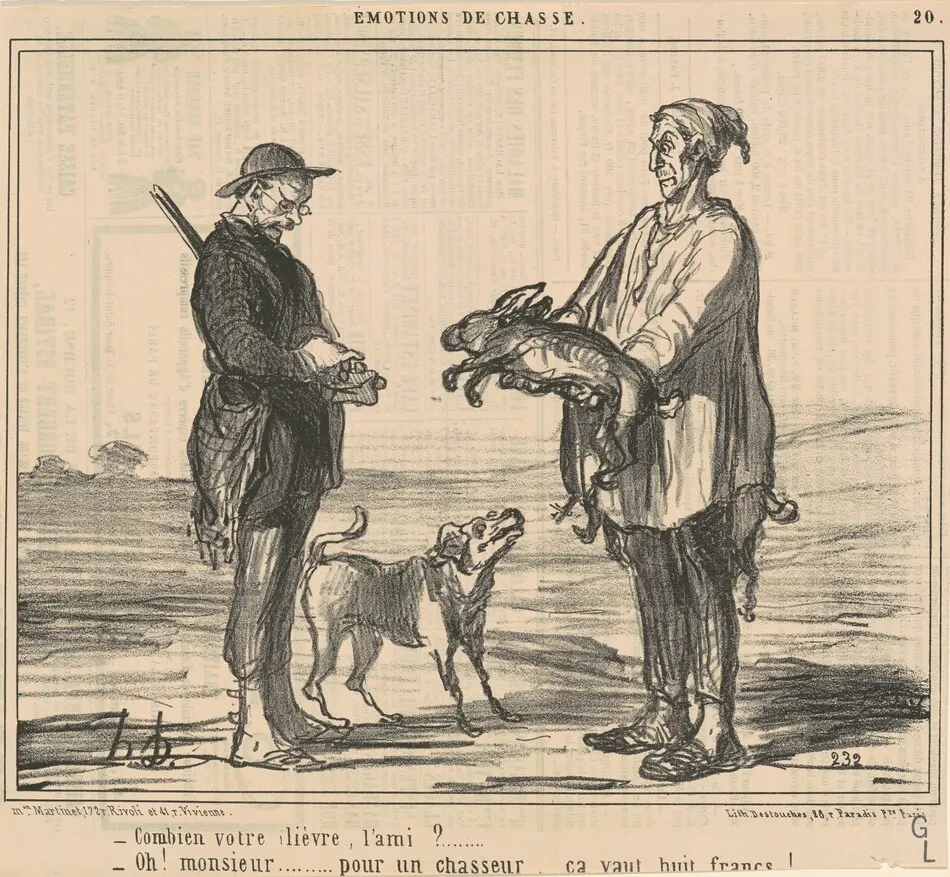 Combien votre lièvre, l'ami? by Honoré Daumier