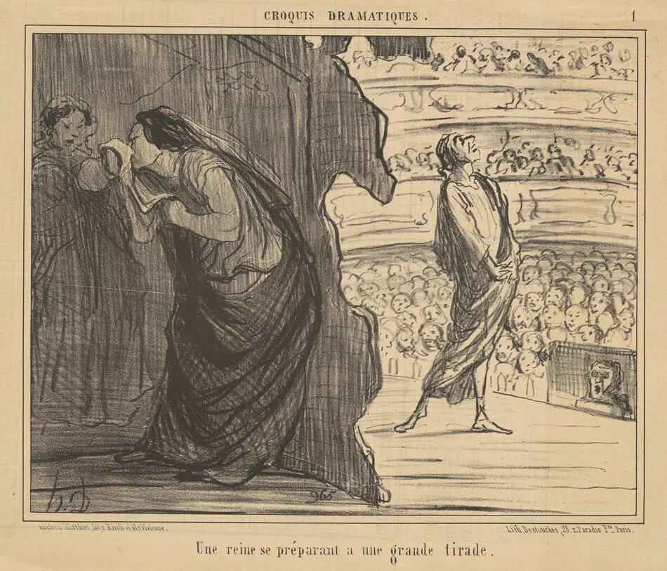 Une reine se préparant a une grande tirade by Daumier, Honoré