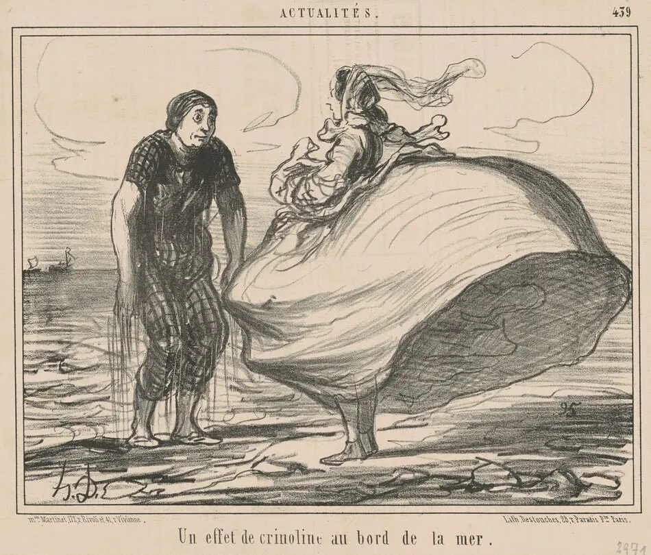 Un effet de crinoline au bord de la mer by Daumier, Honoré