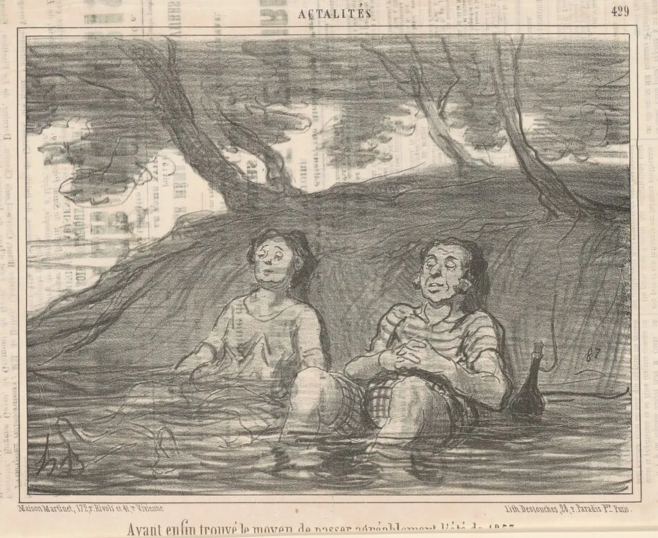 Ayant ... trouvé le moyen de passe agréablement l'été by Honoré Daumier