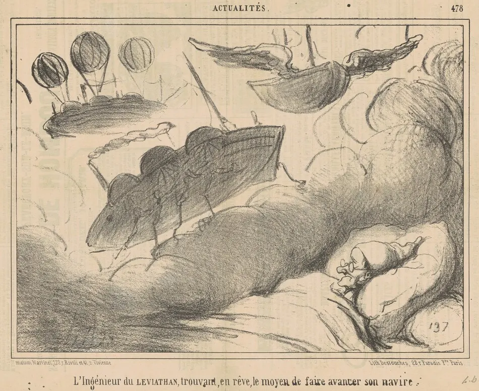 L'ingénieur du Leviathan trouvant, en rève ... by Honoré Daumier