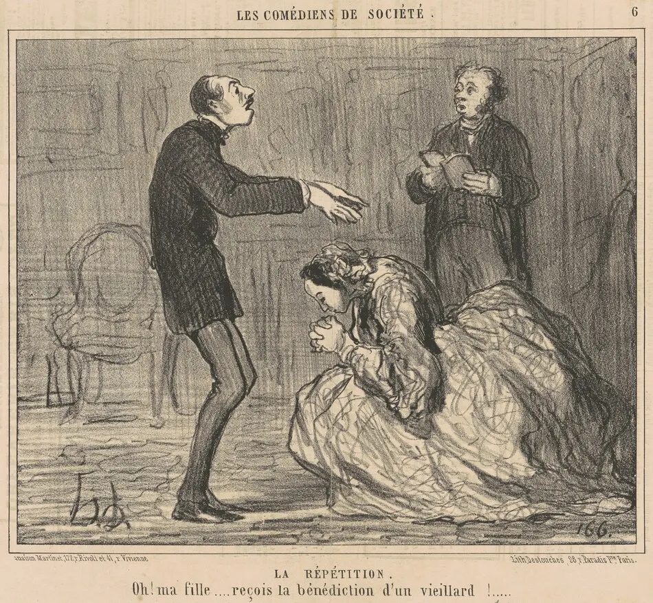La répétition by Honoré Daumier