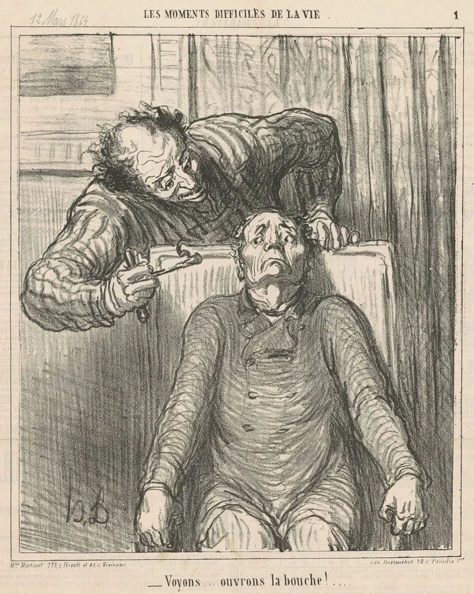 Voyons ... ouvrons le bouche! ... by Daumier, Honoré