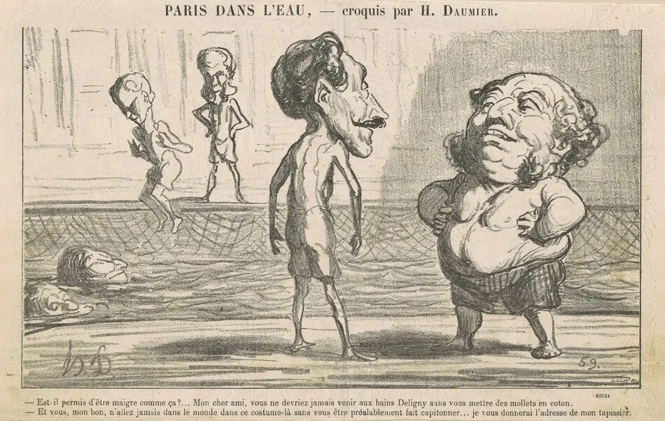 Est-il permis d'être maigre comme ca! ... by Honoré Daumier