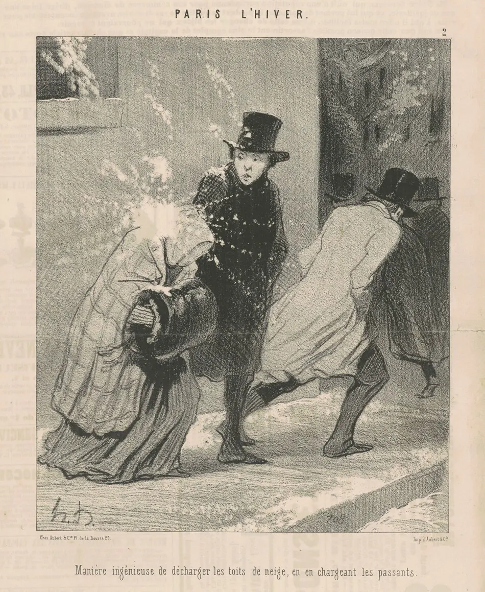 Manière ingénieuse de décharger les toites ... by Honoré Daumier