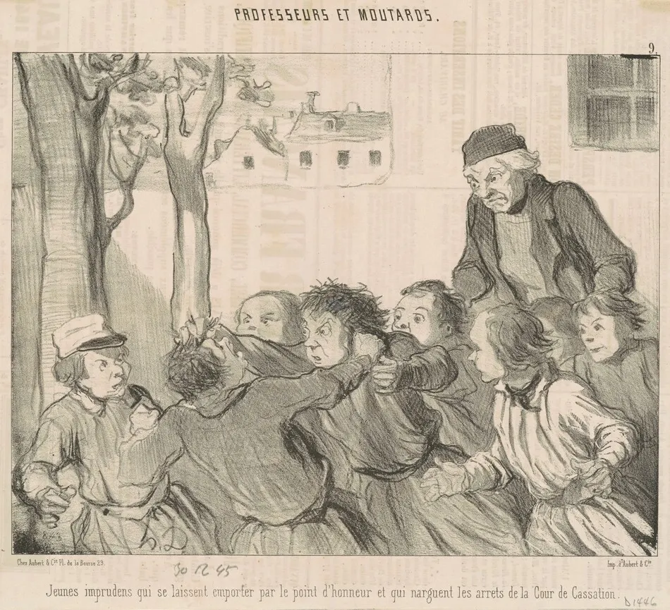 Jeunes imprudens qui se laiseent emporter ... by Honoré Daumier