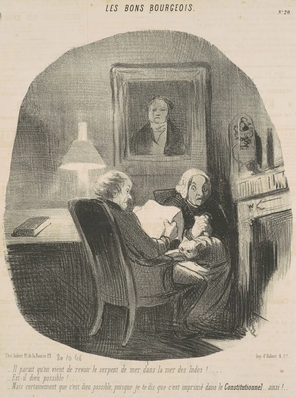 Il parait qu'on vient de revoir le serpent de mer ... by Honoré Daumier