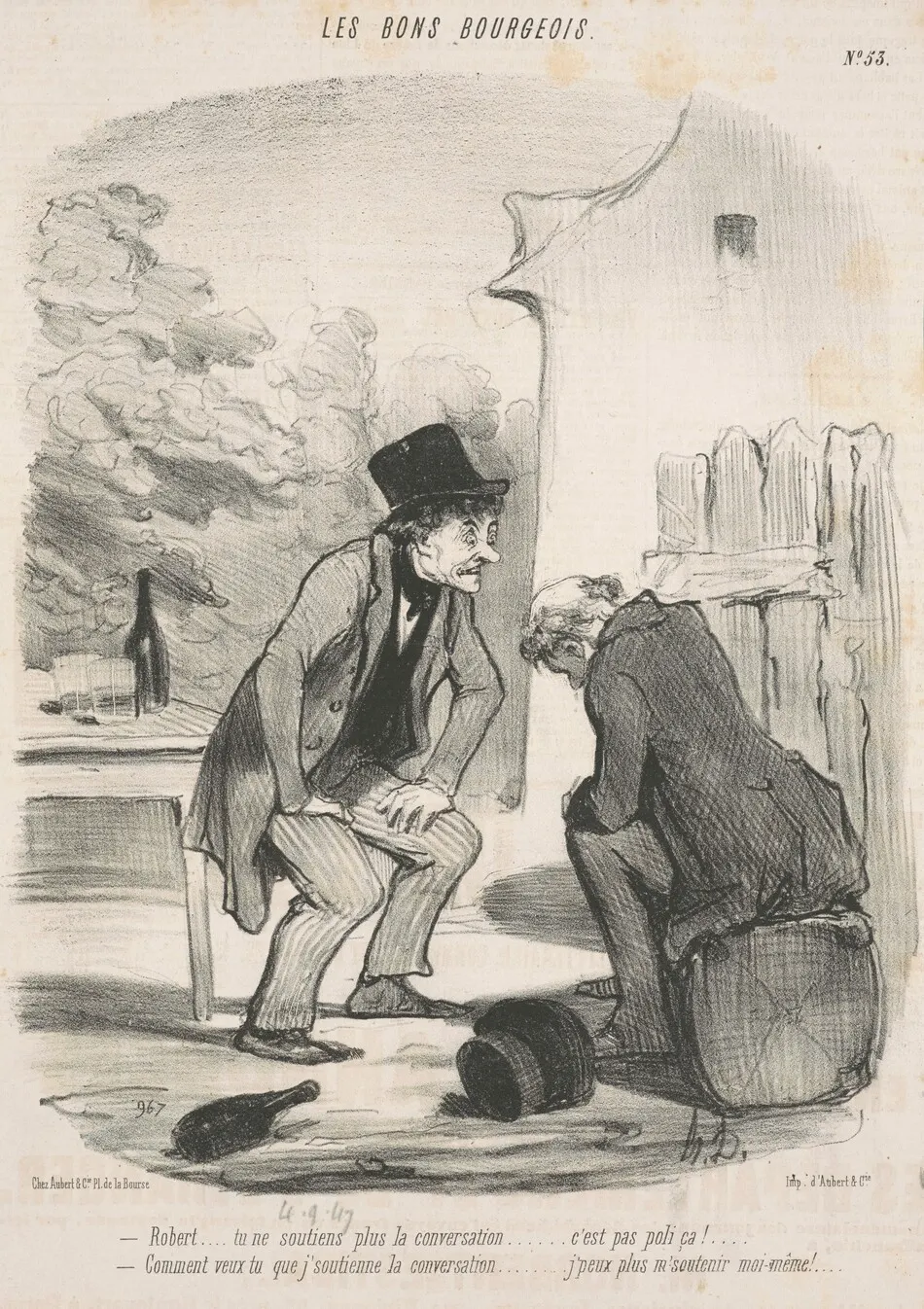 Robert ... tu ne soutiens plus la conversation ... by Daumier, Honoré