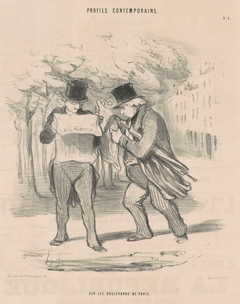 Sur les boulevards de Paris by Daumier, Honoré