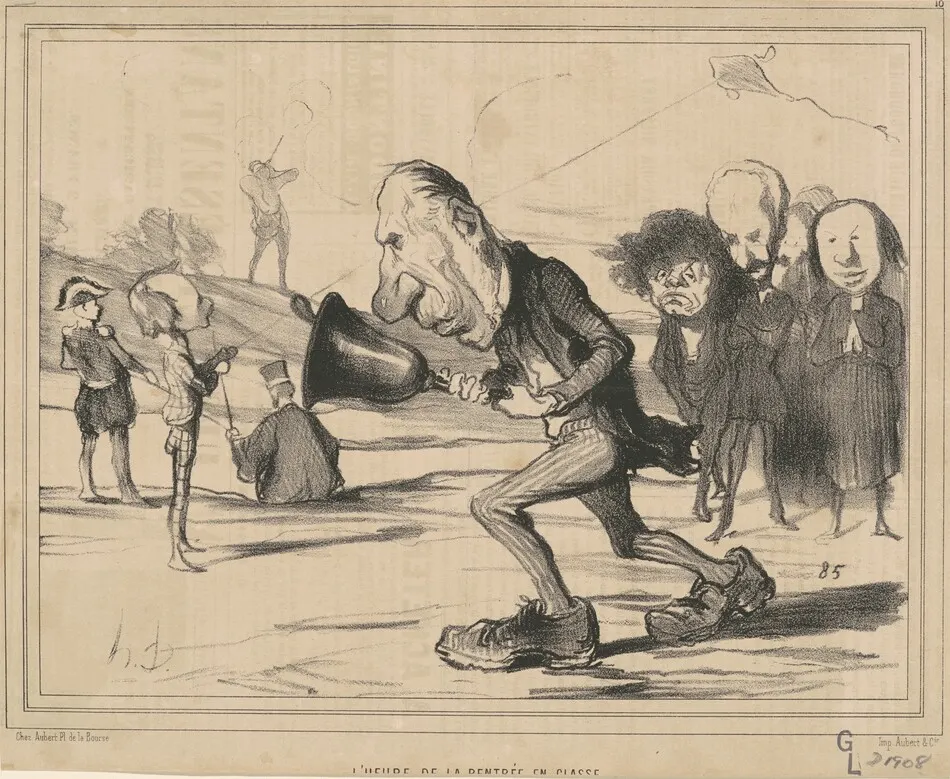 L'heure de la rentrée en classe by Honoré Daumier