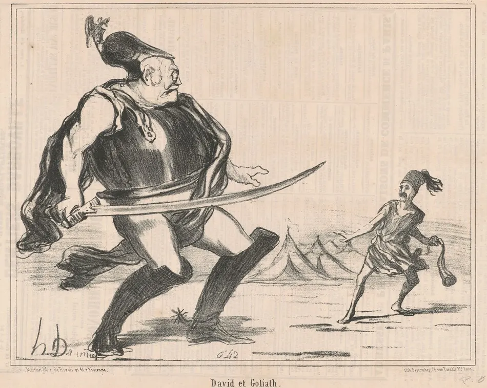 David et Goliath by Honoré Daumier