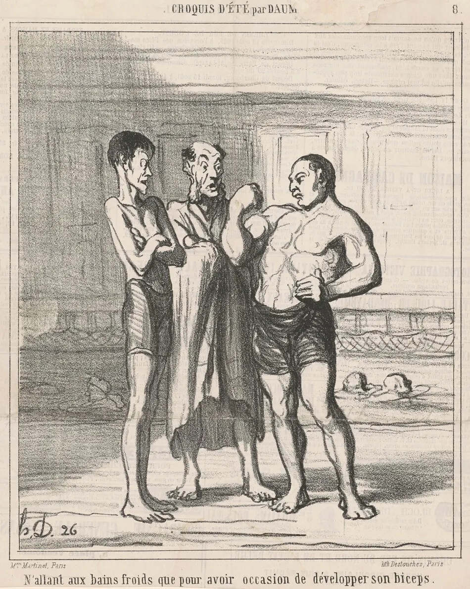 N'allant aux bains froids que ... by Honoré Daumier
