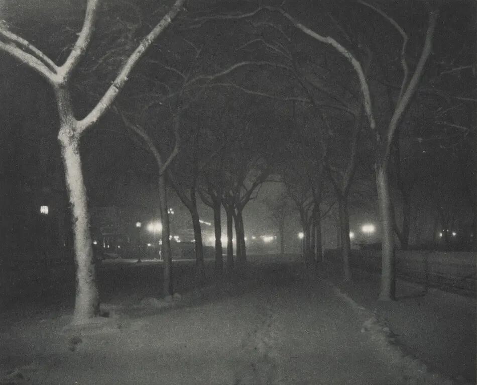 Icy Night (featured in ad for Goerz lenses) by Alfred Stieglitz