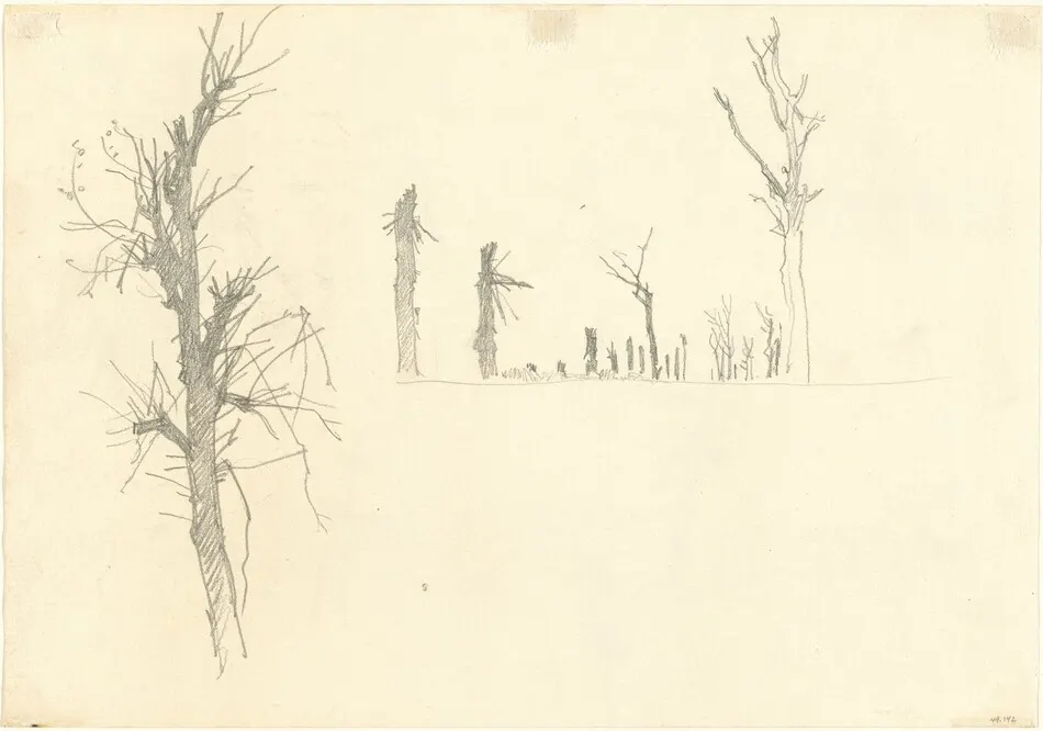 Devastated Trees [verso] by John Singer Sargent