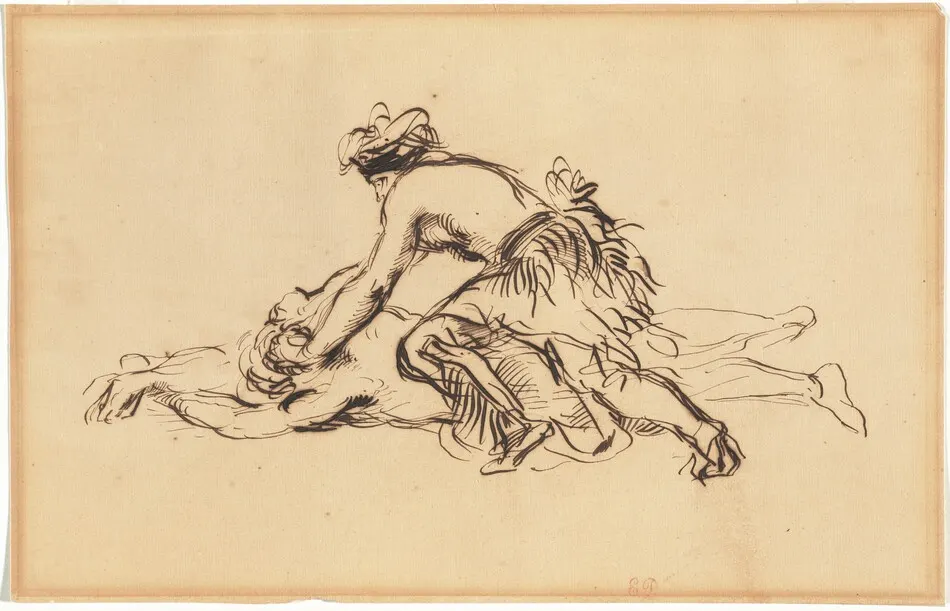 A False Scalping Performed by Iowa Tribe Members in Paris by Eugène Delacroix