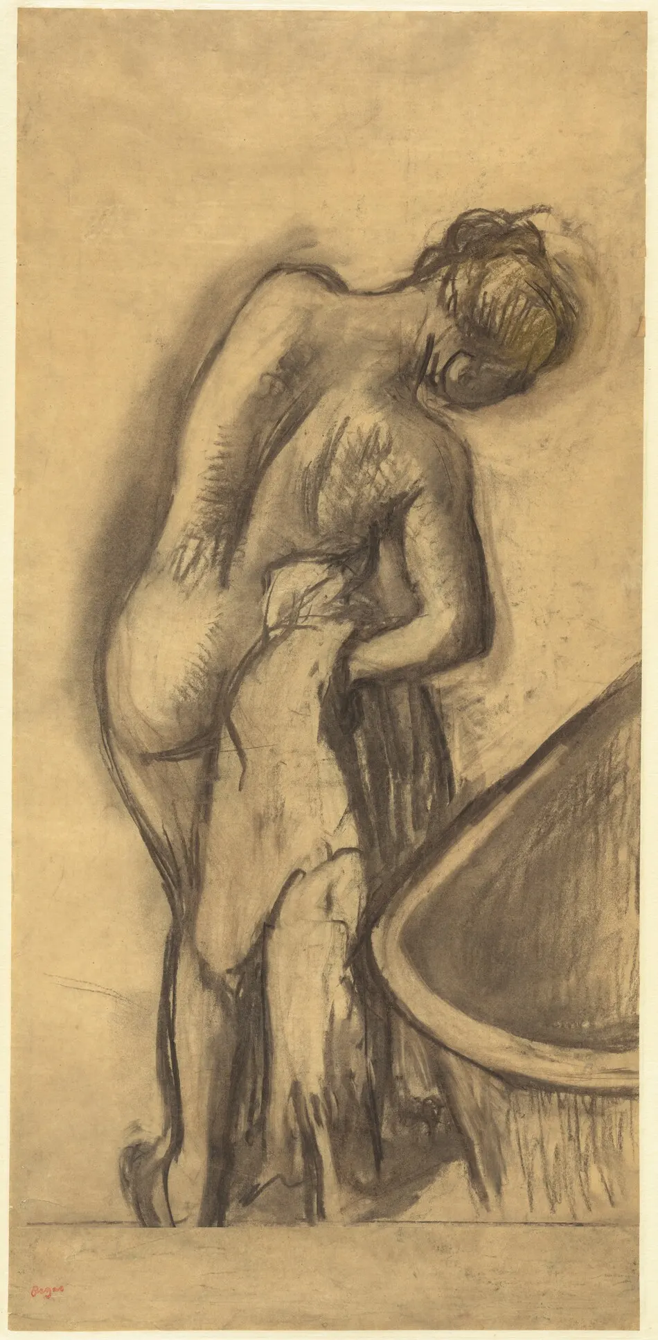 After the Bath: Woman Drying Herself by Edgar Degas