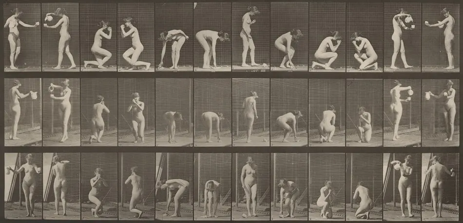 Plate Number 501. Miscellaneous,—stooping, kneeling, etc. by Eadweard Muybridge