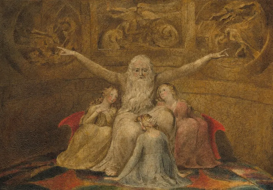 Job and His Daughters by William Blake
