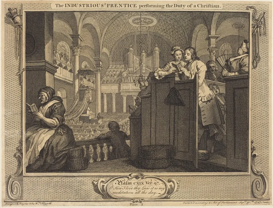 The Industrious 'Prentice performing the Dutyof a Christian by William Hogarth