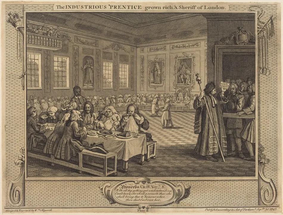 The Industrious 'Prentice grown rich & Sheriff of London by William Hogarth