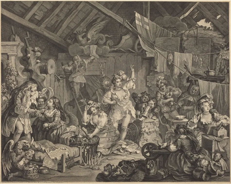Strolling Actresses Dressing in a Barn by William Hogarth