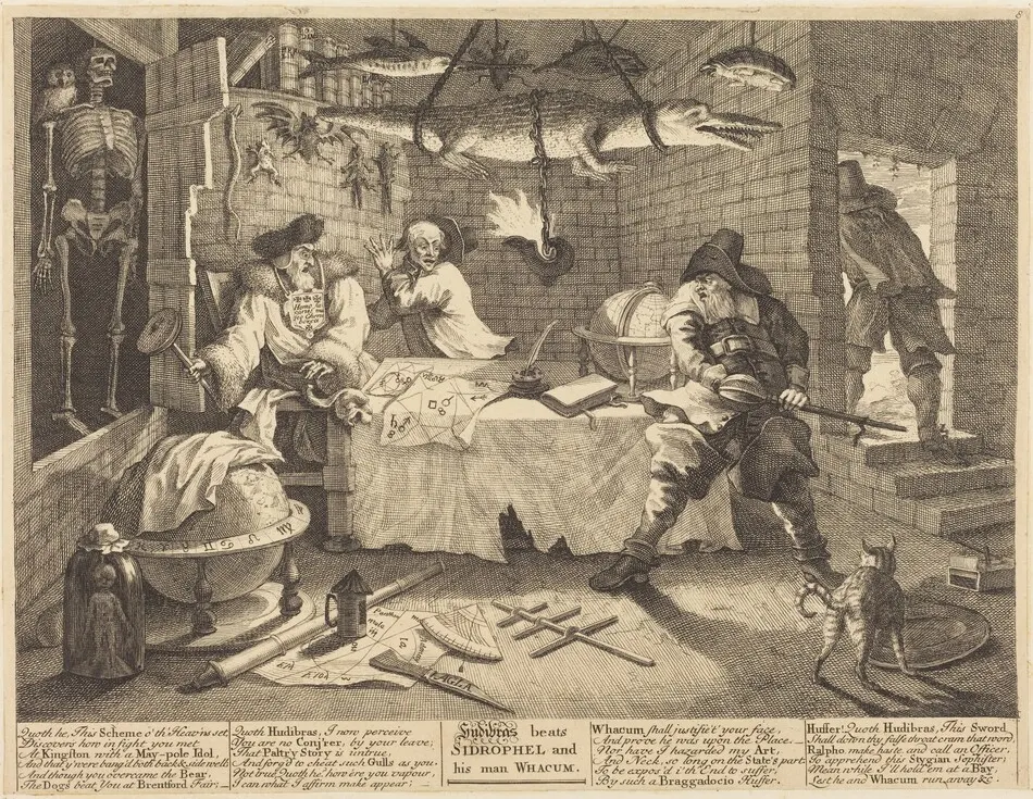 Hudibras beats Sidrophel and his man Whacum by William Hogarth