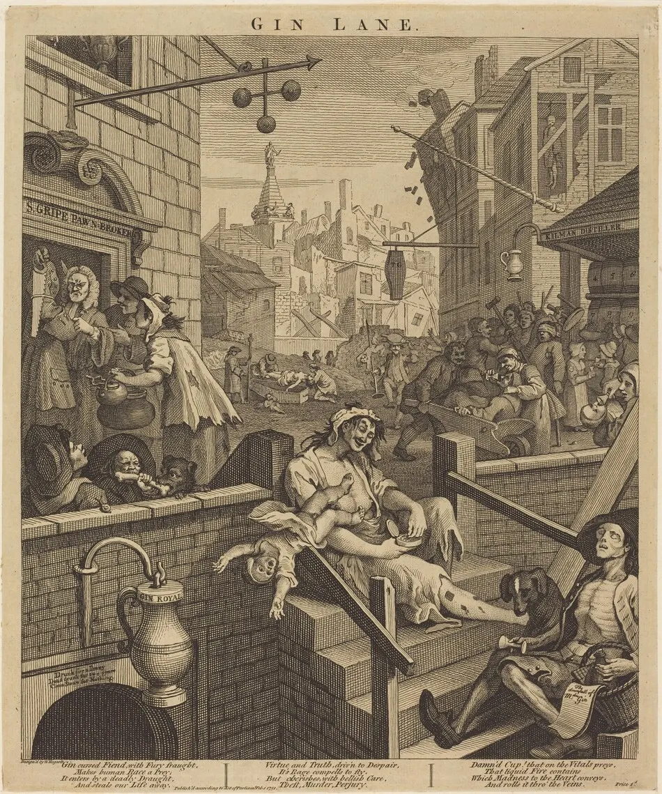 Gin Lane by William Hogarth