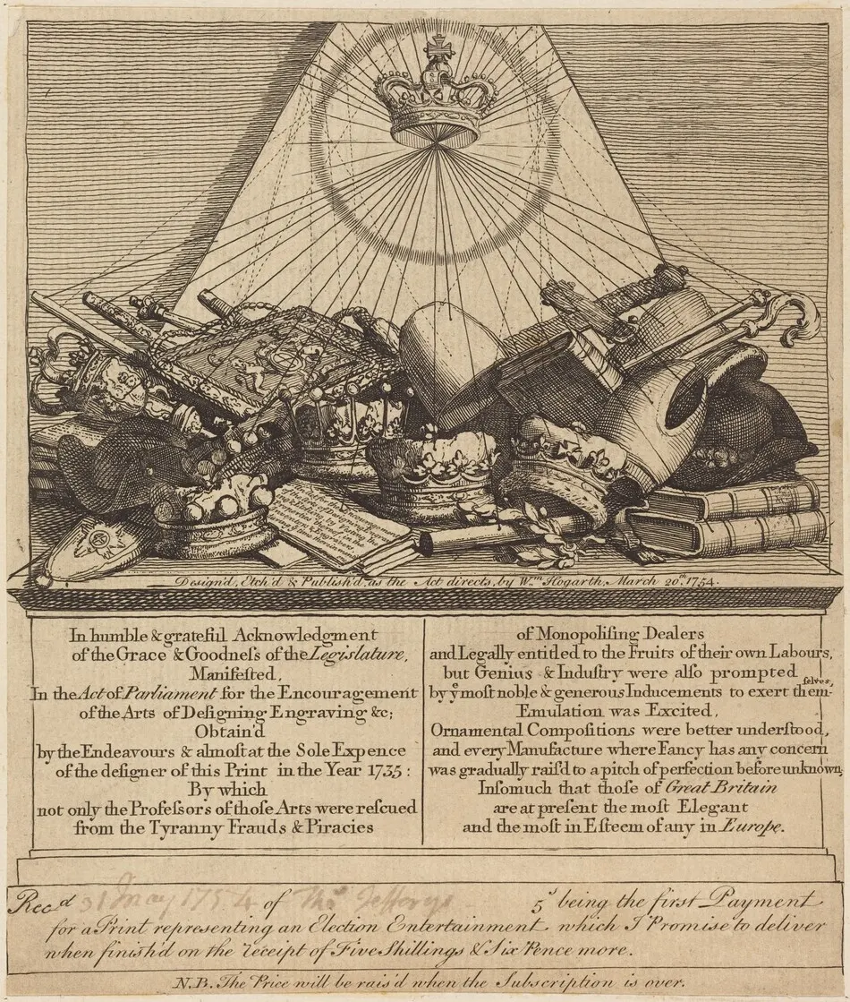Crowns, Mitres, Maces, Etc. by William Hogarth