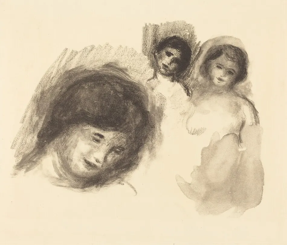Stone with Three Sketches  (La pierre au trois croquis) by Auguste Renoir