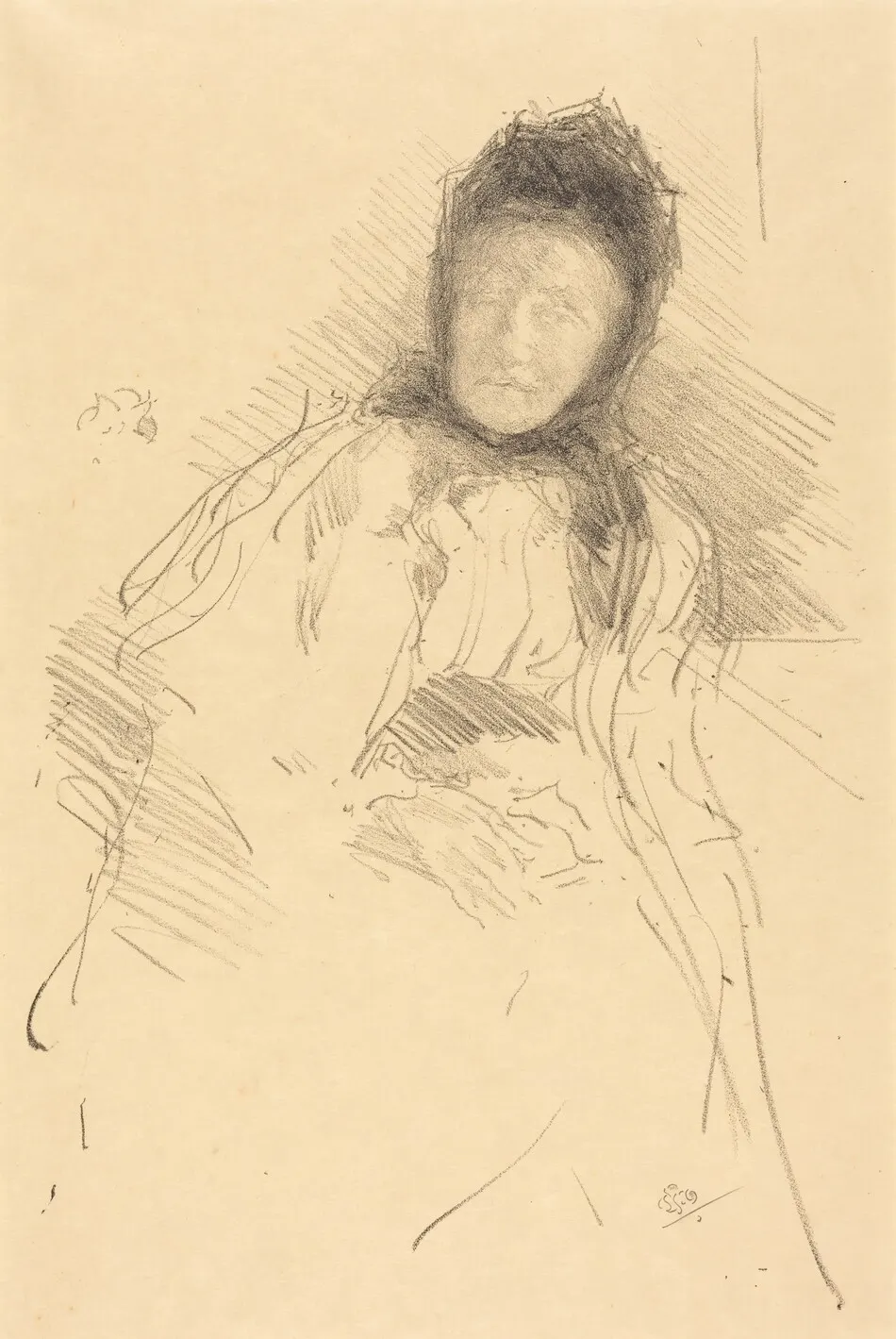 Unfinished Sketch of Lady Haden by James McNeill Whistler