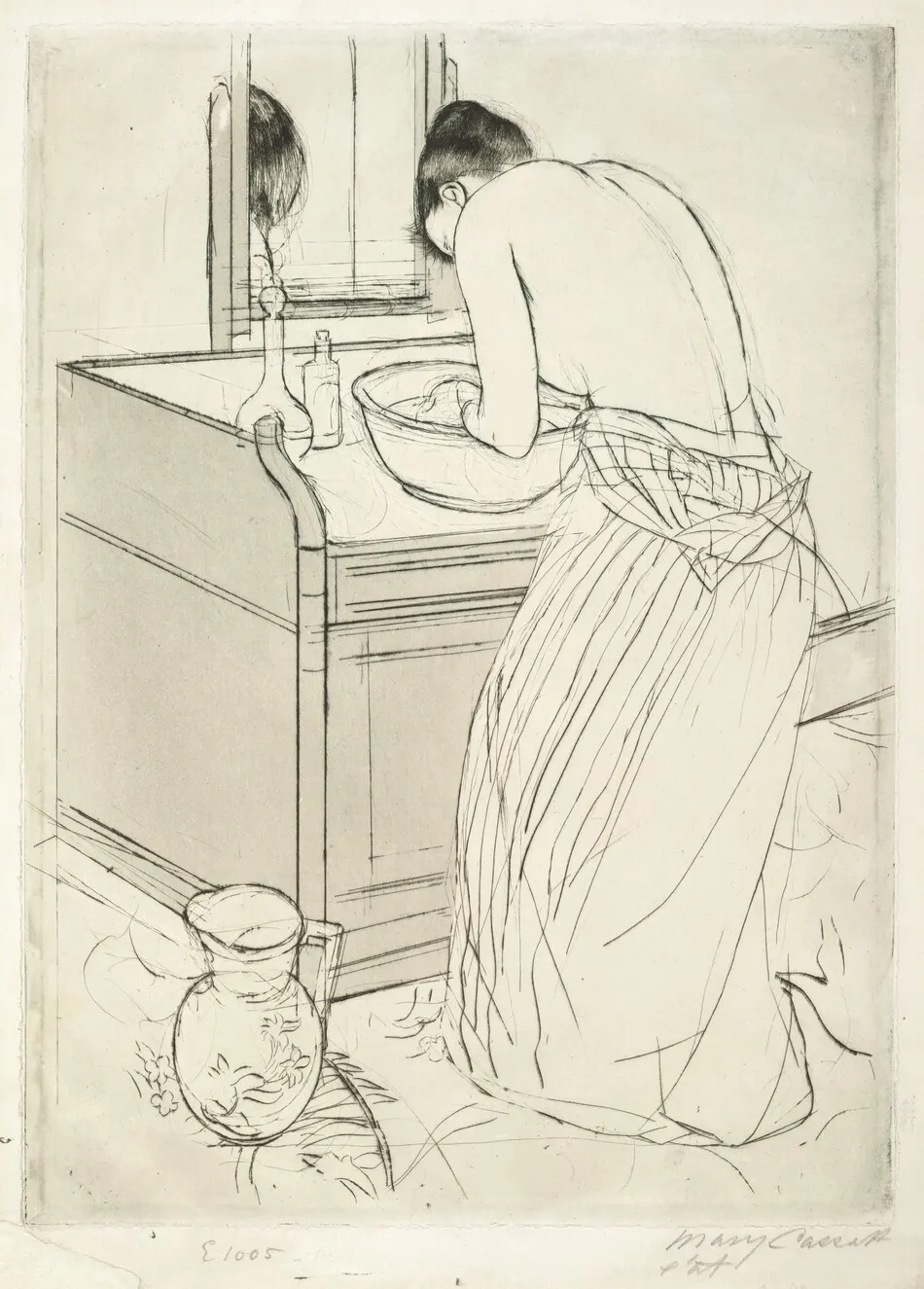 Woman Bathing by Mary Cassatt