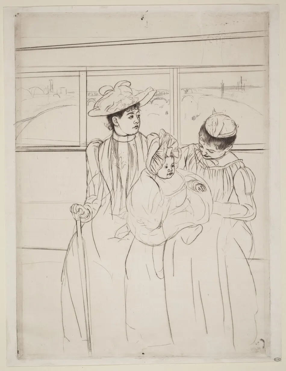 In the Omnibus by Mary Cassatt
