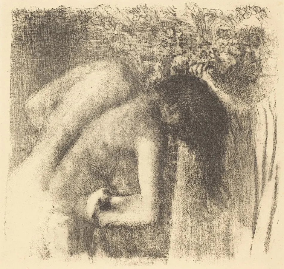 After the Bath (La sortie du bain (Grand planche)) by Edgar Degas