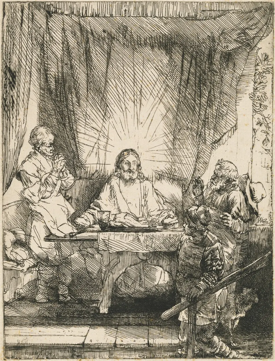 Christ at Emmaus: the Larger Plate by Rembrandt van Rijn