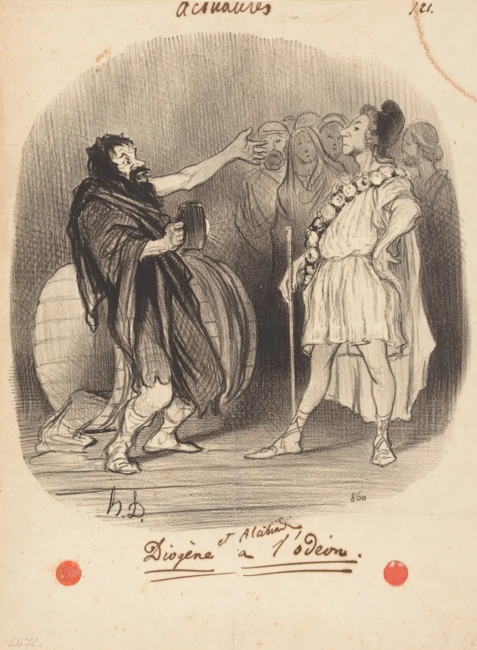 Diogène et Alcibiade a l'Odéon by Honoré Daumier