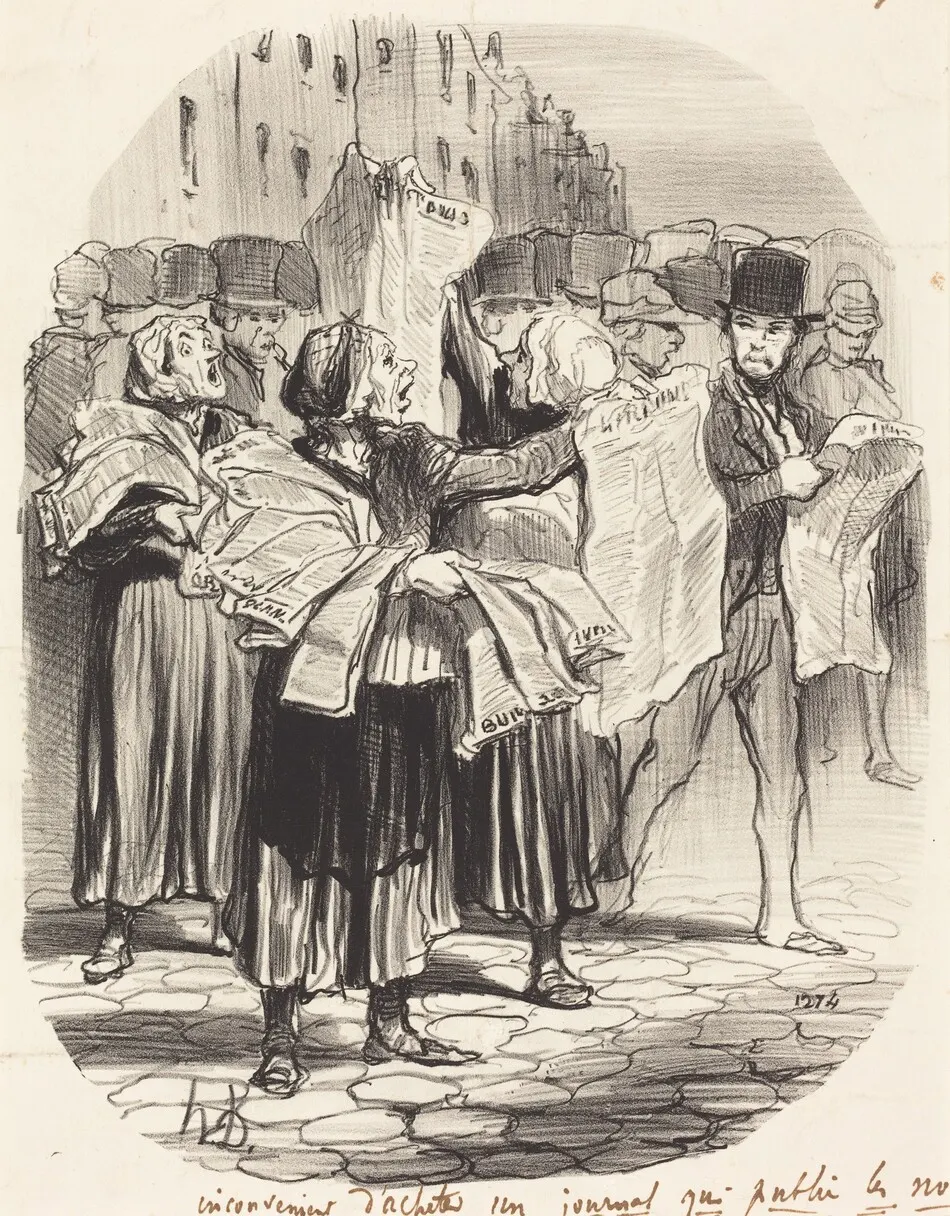 Inconvénient d'acheter un journal... by Honoré Daumier