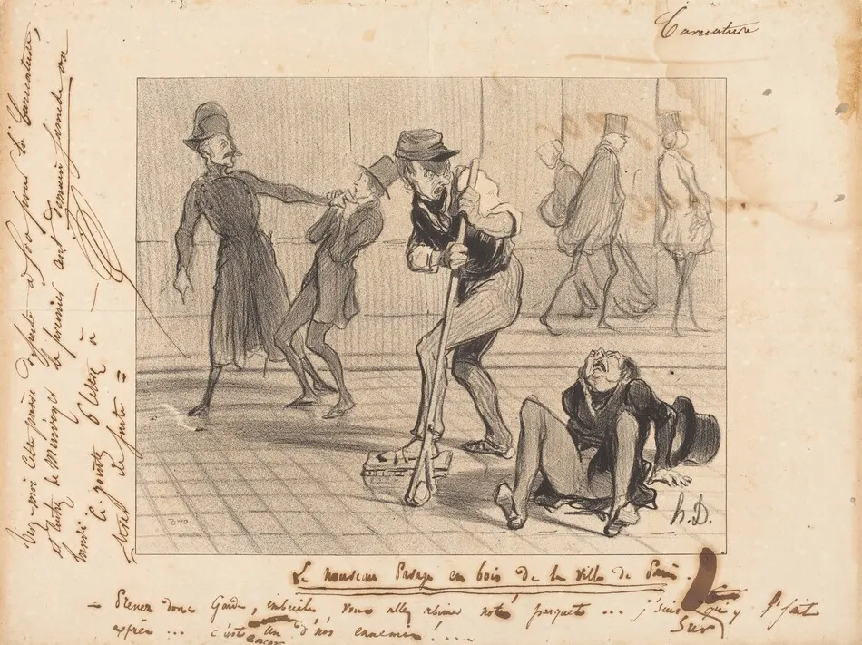 Le Nouveau pavage en bois... de Paris by Honoré Daumier
