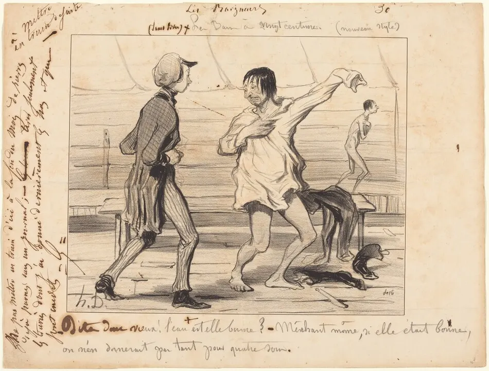 Les Bains a vingt centimes, nouveau style by Honoré Daumier