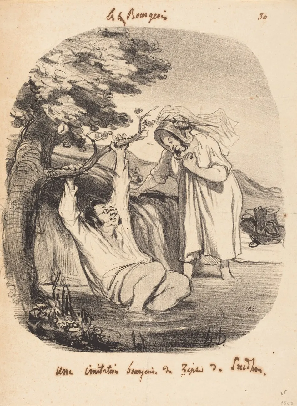 Une Imitation bourgeoise du Zéphir de Prudhon by Daumier, Honoré