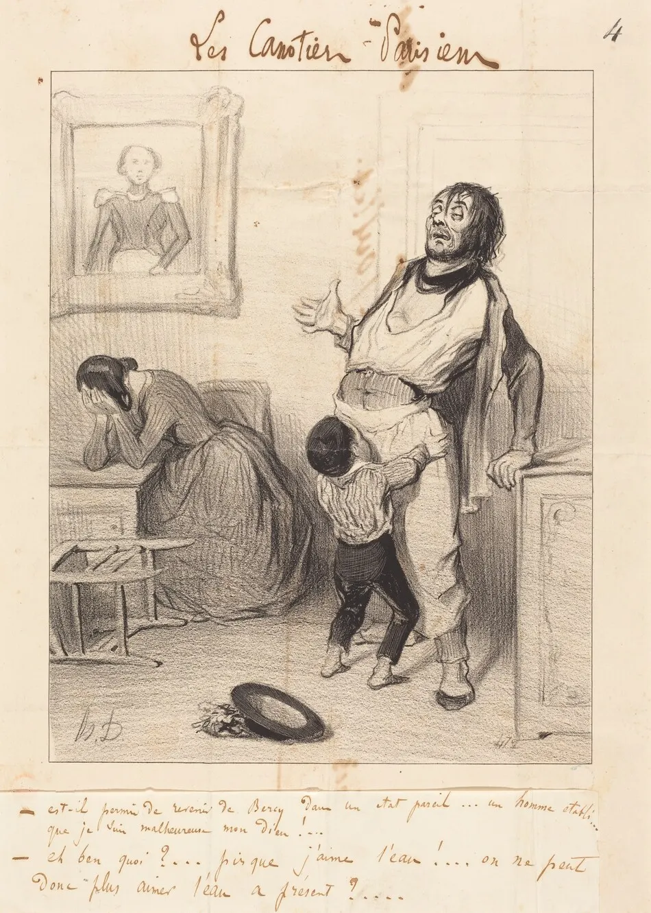Est-il permis de revenir... dans un état pareil... by Honoré Daumier
