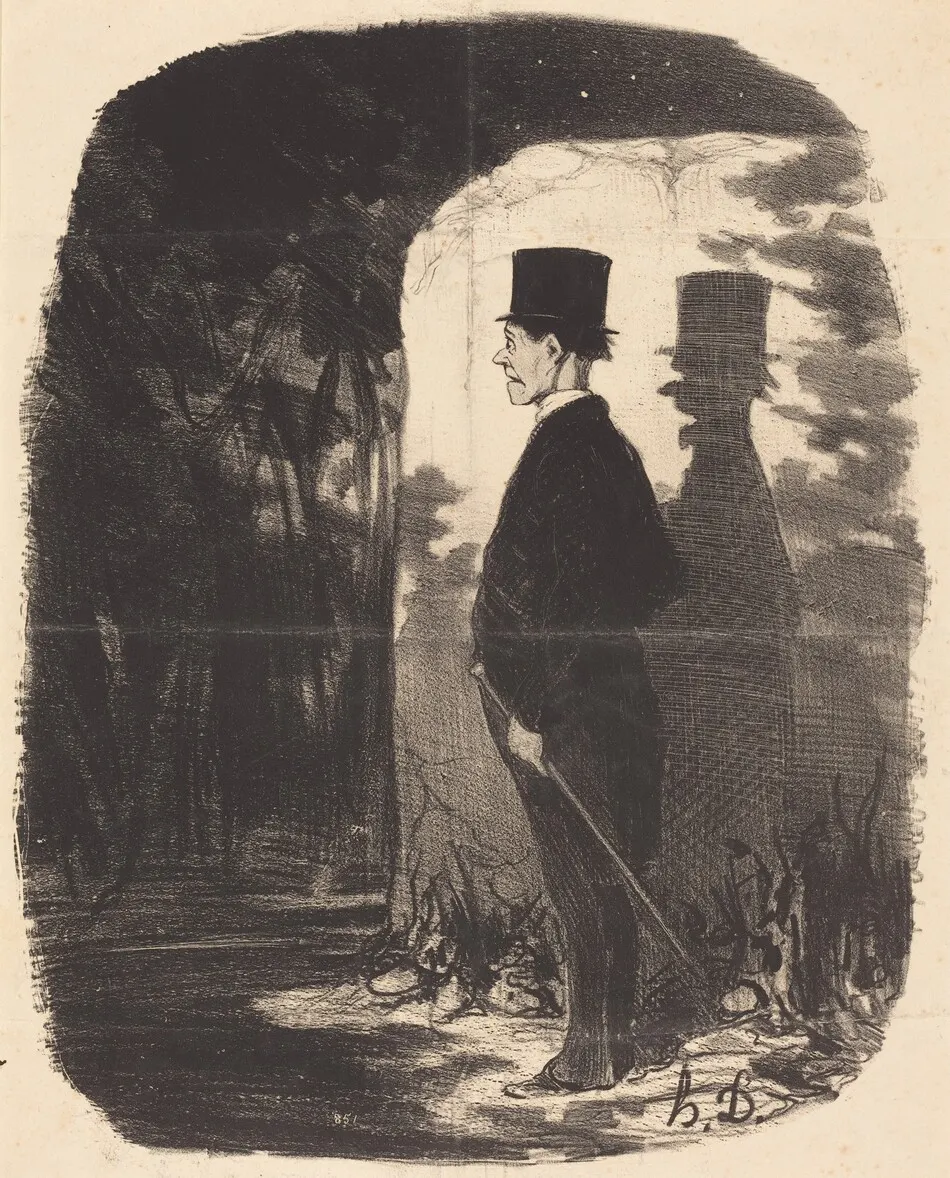 Il n'y a pas a dire, il faut que je traverse ce... bois... by Honoré Daumier