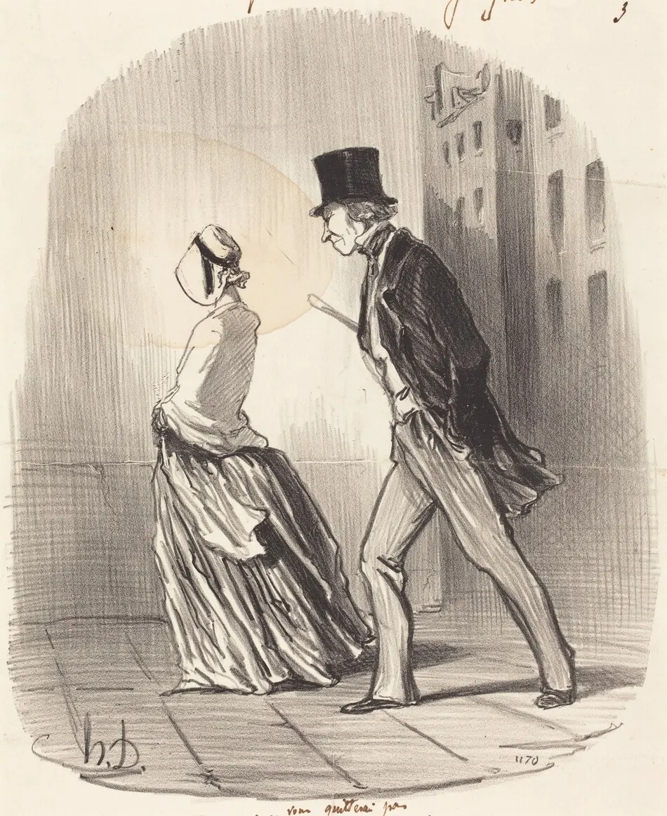Non, madame, je ne vous quitterai pas... by Honoré Daumier