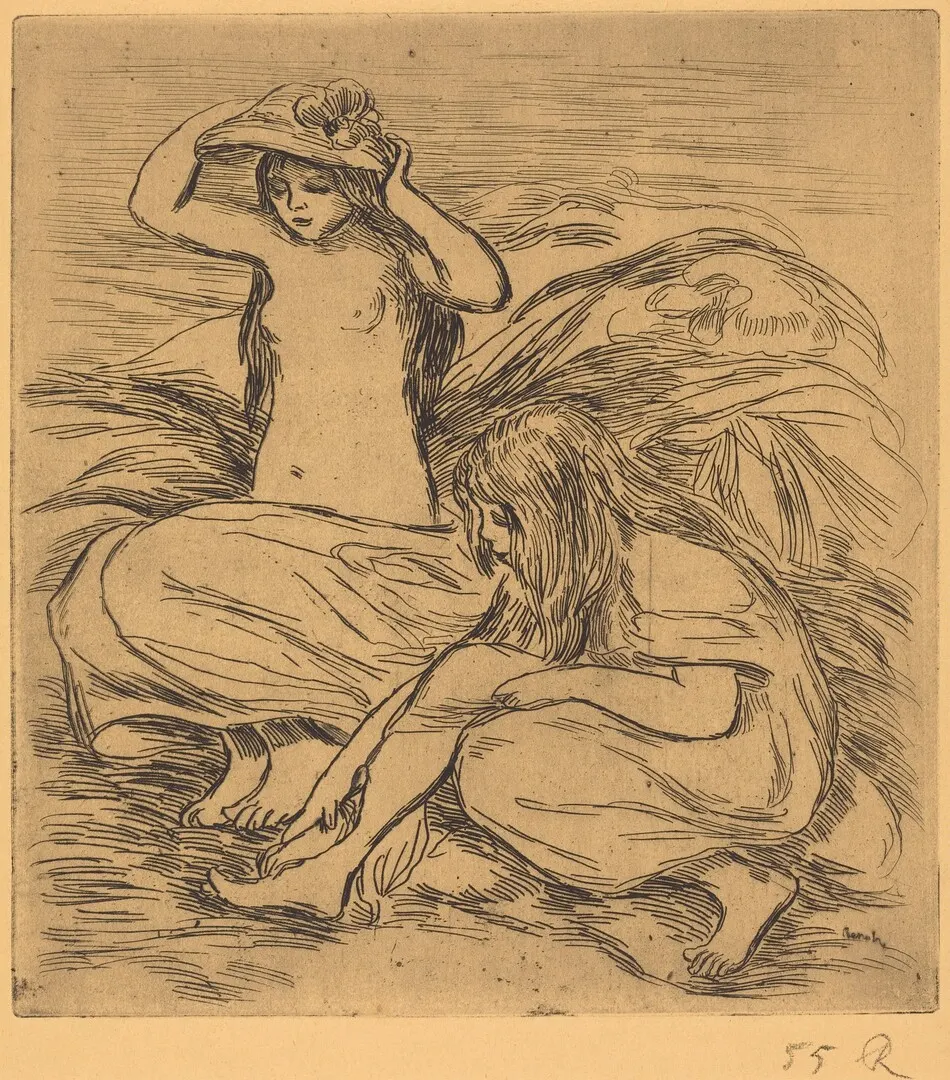 The Two Bathers (Les deux baigneuses) by Auguste Renoir